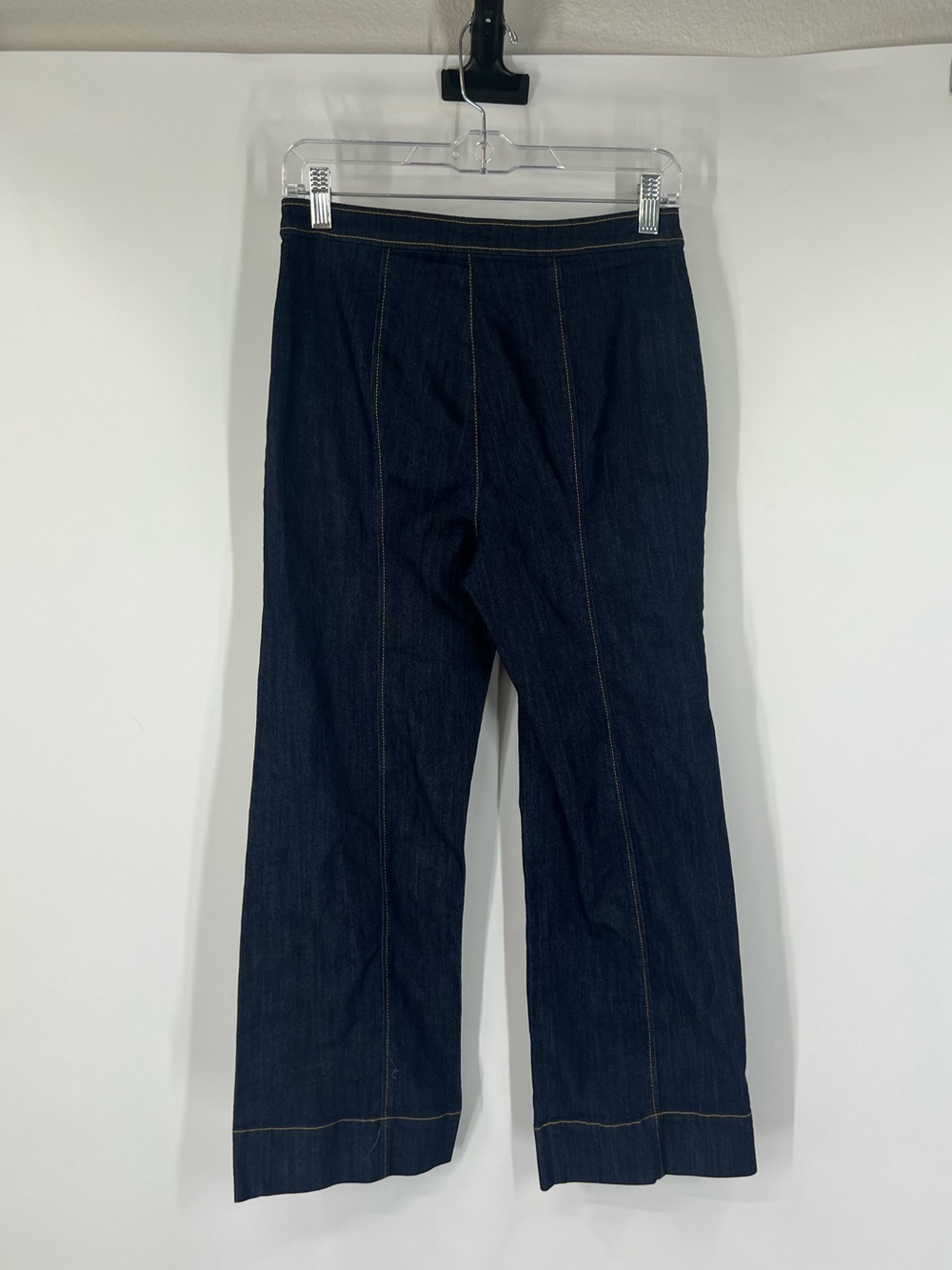 Cinq A Sept Square Flap Pocket Wide-Leg Cropped Jeans Button Fly - Picture 4 of 6